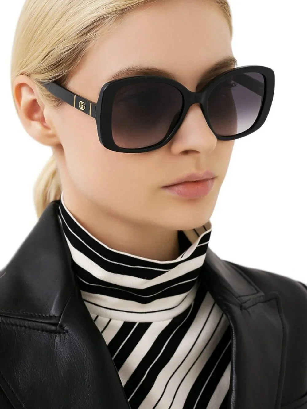 GUCCI GG0762S 001 BLACK SQUARE SUNGLASSES